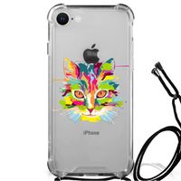 iPhone SE 2022 | 2020 | 8 | 7 Stevig Bumper Hoesje Cat Color