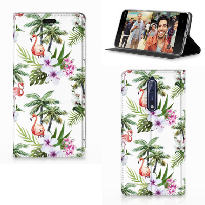 Nokia 8 Hoesje maken Flamingo Palms