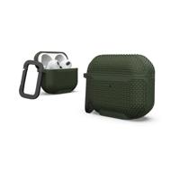 Urban Armor Gear Metropolis Case voor Apple AirPods (3e generatie 2021) Case [Draadloos opladen/Magnetische opladen compatibel/Status LED zichtbaar, afneembare karabijnhaak ] olijf