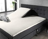 Splittopper Hoeslaken, 100% Katoen, 90cm Splitdiepte, Matras Split Hoeslaken, Creme 160 x 210 cm