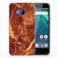 HTC U11 Life TPU Siliconen Hoesje Marmer Bruin