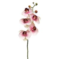 Kunstbloem Orchidee Bora - roze - 58 cm - losse steel - kunst zijdebloem - Phalaenopsis