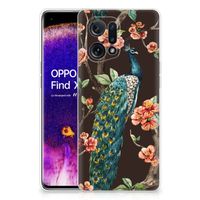 OPPO Find X5 TPU Hoesje Pauw met Bloemen - thumbnail