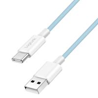 Logilink USB 2.0 Type-C aansluitkabel, C (stekker) naar A (stekker) met nylon mantel, 60 W, blauw, 0,5 m