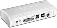 Trendnet TK-214I 2-vaks DVI-USB-KVM Aparte kabel. 2-Port mit Audio (Plastik) wit