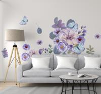 Bloemen stickers Set van aquarel bloemen - thumbnail