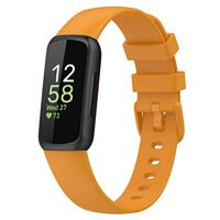 By Qubix - Compatible met Fitbit Inspire 3 - Sportbandje met gesp - Maat: Small - Oker - Compatible fitbit bandje