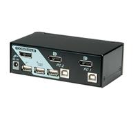 ROLINE KVM Switch (DisplayPort, USB 2.0), 14013327, zwart