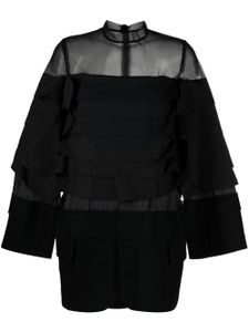 sacai robe courte à design à empiècements - Noir