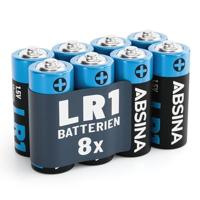 ABSINA 8 x LR1 N Lady batterij voor garagedeuropener, rekenmachine en nog veel meer - Lady batterij 1,5 V alkaline lekvrij en met lange houdbaarheid - batterij N, E90 batterij, LR1 batterij 1,5 V