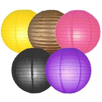 Set van 10x stuks gekleurde party lampionnen dia 25 cm voor tuinfeest