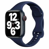 By Qubix - Sportbandje Slim Fit - Donkerblauw - Compatible met Apple Watch 44mm / 45mm / 46mm / 49mm - Compatible Apple watch bandjes