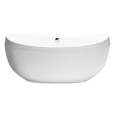 Ligbad Vrijstaand Xenz Stijn Ovaal 1-2 Persoons Duobad 80x180x75cm Acryl Hoogglans Wit met Poten en Afvoer