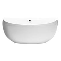 Ligbad Vrijstaand Xenz Stijn Ovaal 1-2 Persoons Duobad 80x180x75cm Acryl Hoogglans Wit met Poten en Afvoer