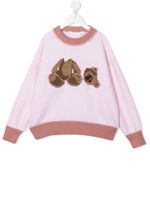 Palm Angels Kids pull en maille à motif ourson - Rose - thumbnail