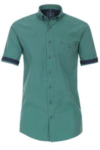 Redmond Casual Regular Fit Overhemd Korte mouw groen/blauw