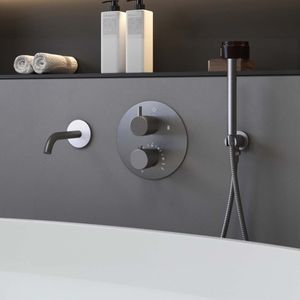 Saniclear Iron inbouw badkraan rond verouderd ijzer - gunmetal