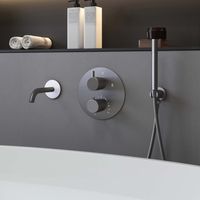 Saniclear Iron inbouw badkraan rond verouderd ijzer - gunmetal - thumbnail