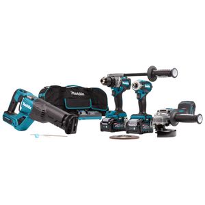 Makita DK0126G401 | Combiset | 40V Max | 4,0Ah | Li-Ion | DF001G accuboor | TD001G slagschroever | GA005G slijper | JR001G reciprozaag - DK0126G401