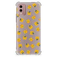 Doorzichtige Silicone Hoesje voor Nokia C32 Katten Emojis