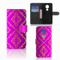 Wallet Case Motorola Moto G7 Power Barok Roze