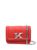 Kiton mini sac en cuir à plaque logo - Rouge