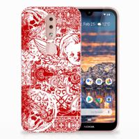 Silicone Back Case Nokia 4.2 Angel Skull Rood