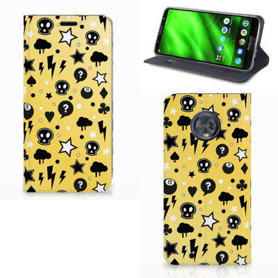 Mobiel BookCase Motorola Moto G6 Punk Geel Mobiel BookCase Motorola Moto G6 Punk Geel