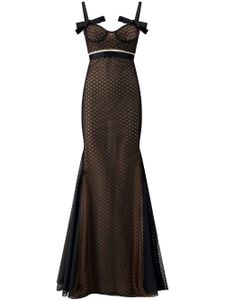 Giambattista Valli robe bustier longue en dentelle - Noir