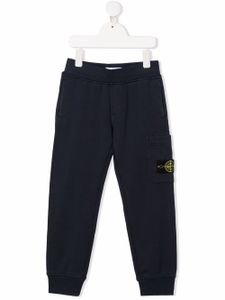 Stone Island Junior pantalon de jogging à patch logo - Bleu