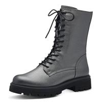 MARCO TOZZI Enkellaarsjes voor dames met veters met blokhak met ritssluiting, Gun Metal, 36 EU