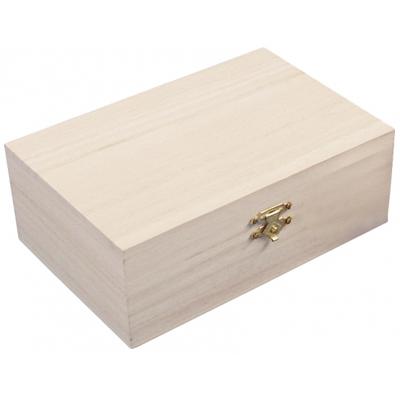 3x Blanke houten kistjes 15 cm