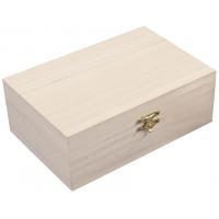 3x Blanke houten kistjes 15 cm