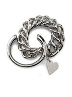 Rabanne bracelet en chaîne à pendentif cœur - Argent - thumbnail