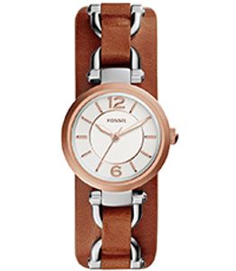 Horlogeband Fossil ES3855 Onderliggend Leder Cognac 7mm