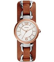 Horlogeband Fossil ES3855 Onderliggend Leder Cognac 7mm - thumbnail