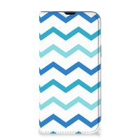 iPhone 14 Hoesje met Magneet Zigzag Blauw