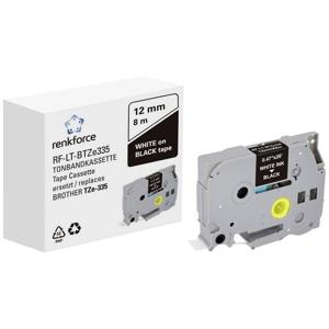 Labeltape Renkforce RF-LT-BTZe335 Compatibel vervangt Brother TZe-335 12 mm Tapekleur: Zwart Tekstkleur: Wit 8 m