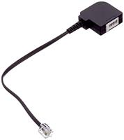 Wentronic telefoonadapter (RJ11 stekker op TAE F-aansluiting) zwart