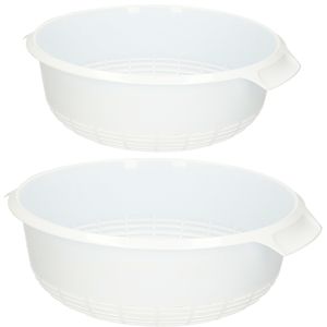 Forte plastics kunststof keuken vergieten 2x combiset wit 27 x 10 cm en 23 x 9 cm