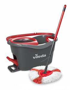 Vileda mop en steel Supermocio 3Action mop/dweil Wol Rood, Wit