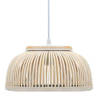 vidaXL Hanglamp halfrond 40 W E27 34x14,5 cm bamboe