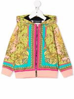 Versace Kids hoodie à imprimé baroque - Vert