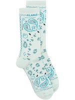 Alanui chaussettes nervurées à logo brodé - Bleu