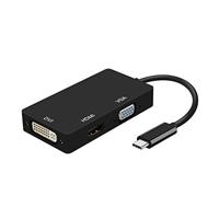 AISENS USB-C naar DVI/HDMI/VGA, USB-C/M-DVI/H-HDMI/H-VGA/H converter, 15 cm, zwart