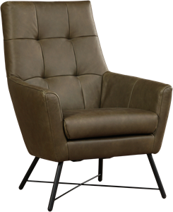 Olijfgroene leren moderne fauteuil Proud - Rancho Leer Green (olijfgroen leer)