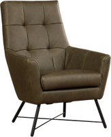 Olijfgroene leren moderne fauteuil Proud - Rancho Leer Green (olijfgroen leer) - thumbnail