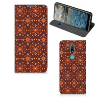 Nokia 2.4 Hoesje met Magneet Batik Brown - thumbnail