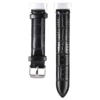 By Qubix - Compatible met Fitbit Charge 5 - Fitbit Charge 6 bandje - Echt leer - Zwart (crocodile) - Compatible fitbit bandje