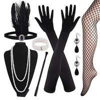 Jaren 1920 Gatsby Outfits Jaren '20 flapper hoofdband The Great Gatsby Dames Zonder Kraag Halloween Feest Maskerade Festival 1 Armband Lightinthebox